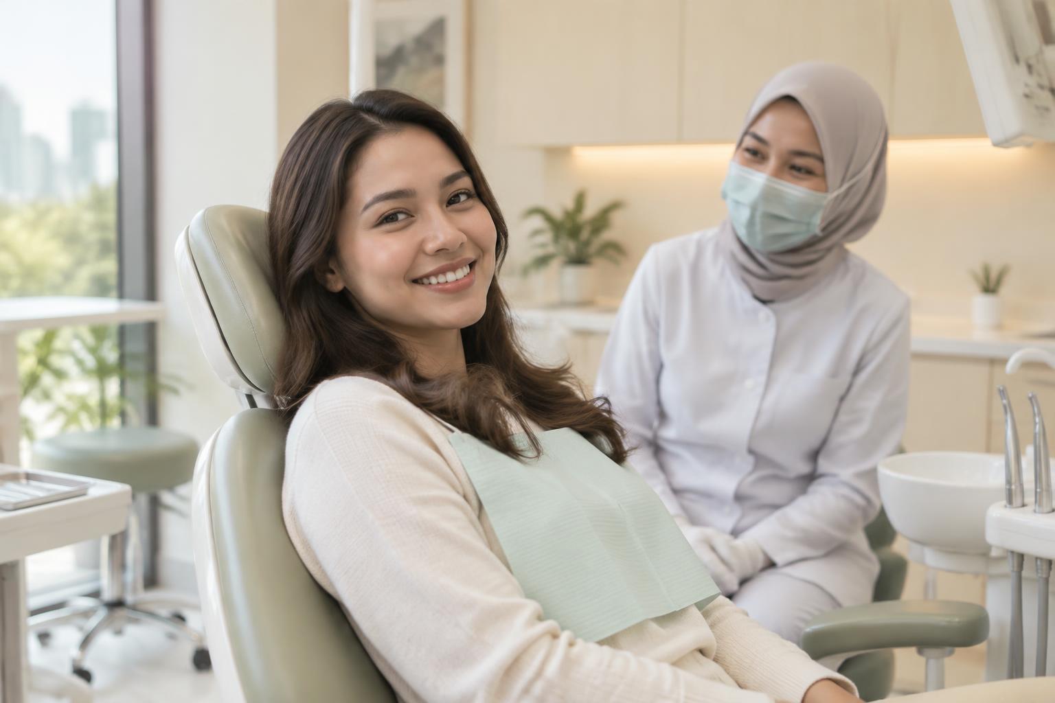 A patient smiling after her appointment